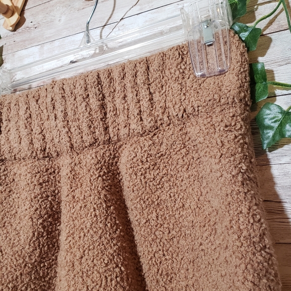 SKIMS Camel Cozy Knit Shorts Sleep Lounge Kim Kardashian Tan Brown - Picture 7 of 10